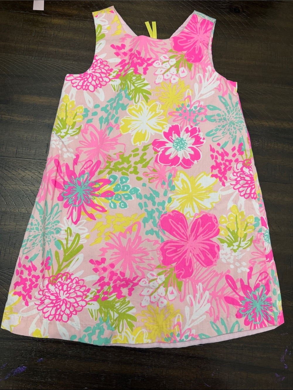 Tommy Bahama Pink Floral Tank Dress with Yellow & Green Accents